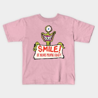 Smile it makes people wonder what your up to… Kids T-Shirt